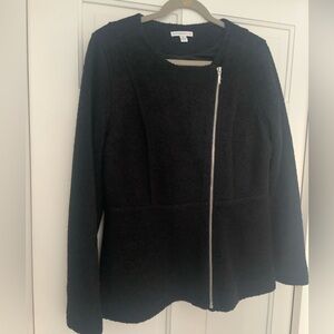 Isaac Mizrahi Women's Black Asymmetrical Zip Jacket